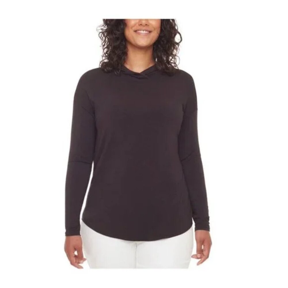 👚3 FOR $23👚NEW S.C. & CO. Solid Long Sleeve Supreme Comfort Hooded Hoodie Top